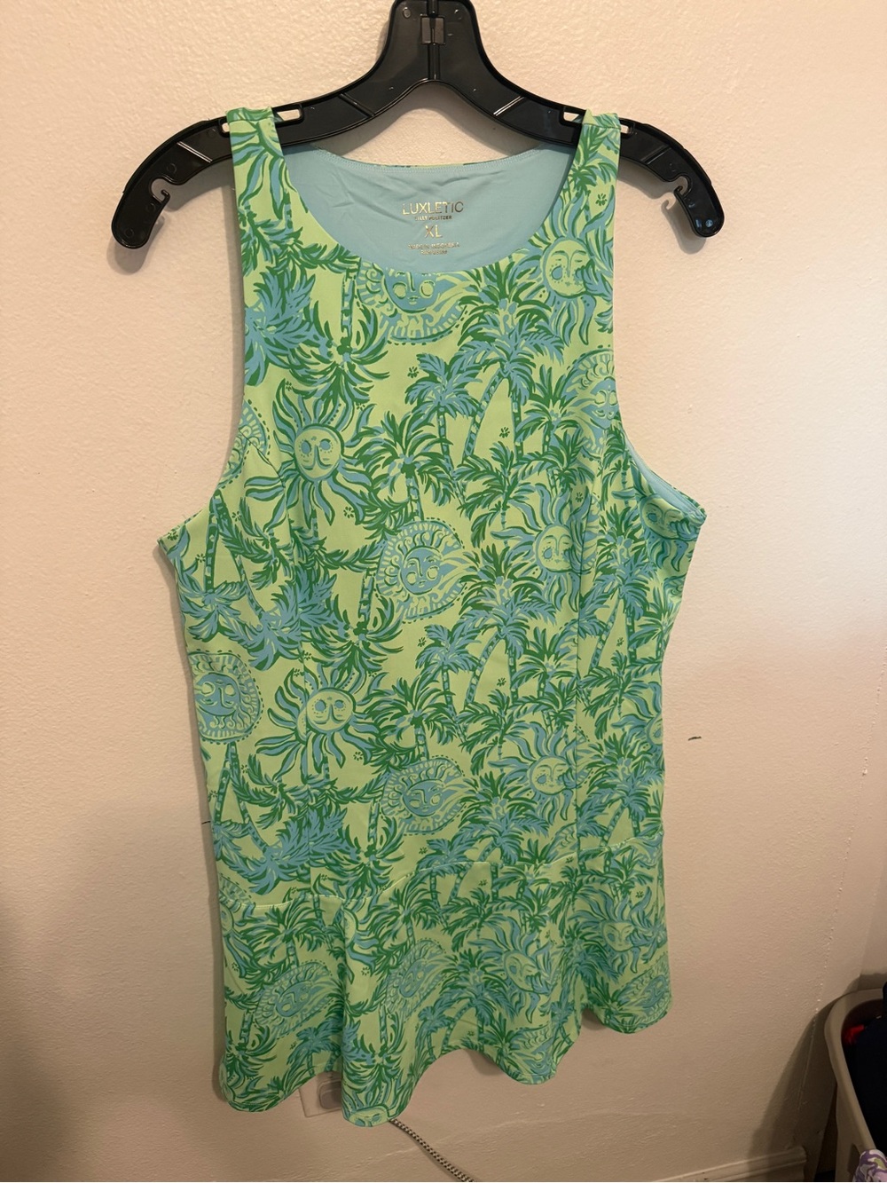 Lilly Pulitzer Lime & Aqua Tropical Sun Palm Athletic dress